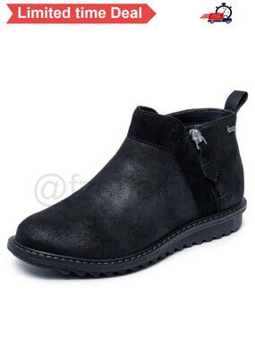 Microleather Suede Ankle Chukka Boots with Arch Fit Insole and Side Zip
